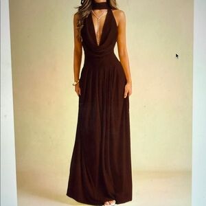 Elegant Brown Evening Gown